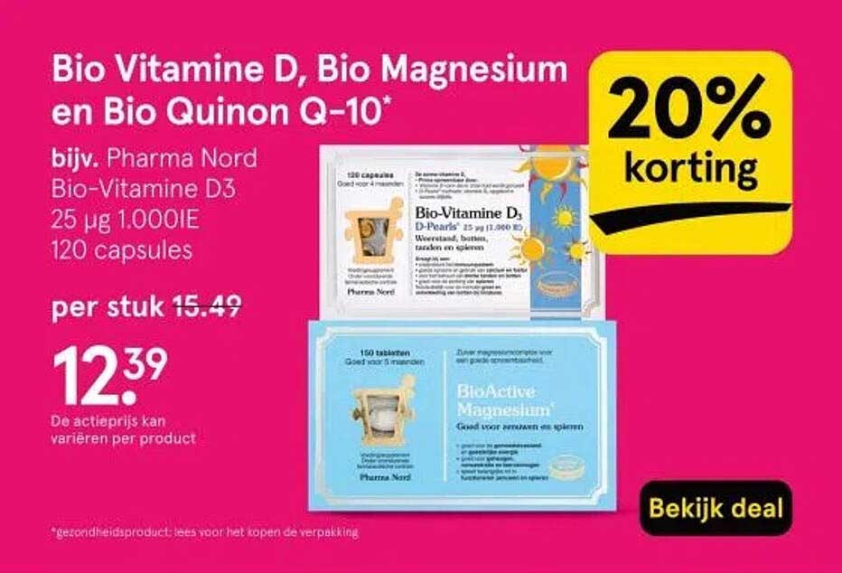 Bio Vitamine D, Bio Magnesium en Bio Quinon Q-10