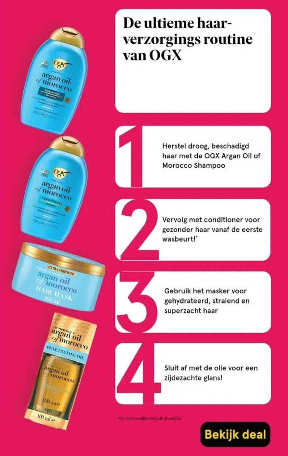De ultieme haar-verzorgings routine van OGX