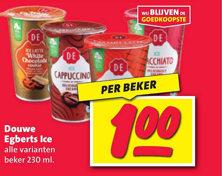 Douwe Egberts Ice alle varianten beker 230 ml.