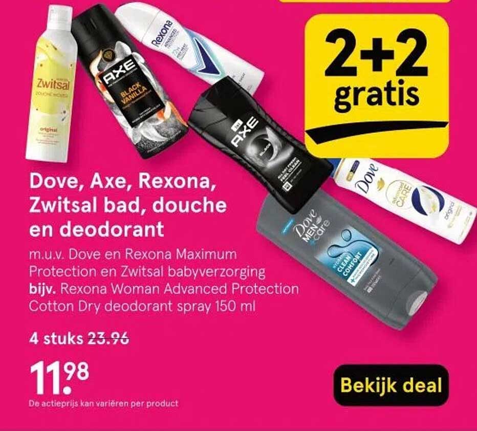 Dove, Axe, Rexona, Zwitsal bad, douche en deodorant