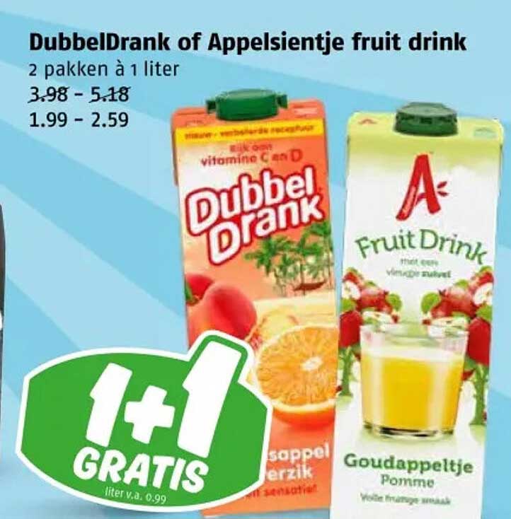 DubbelDrank of Appelsientje fruit drink