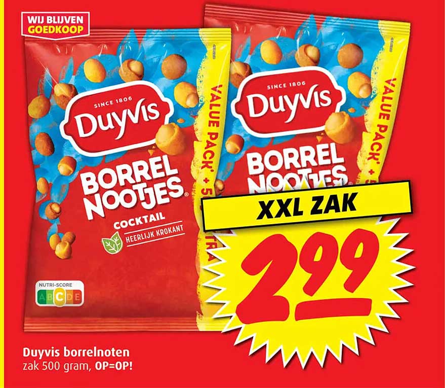 Duyvis Borrelnootjes Cocktail XXL Zak 500 gram