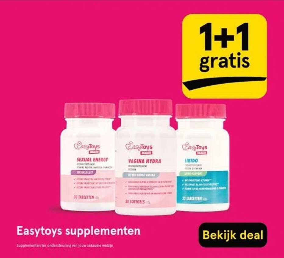 EasyToys Supplementen: 1+1 Gratis