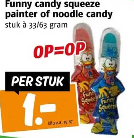 Funny candy squeeze painter of noodle candy
