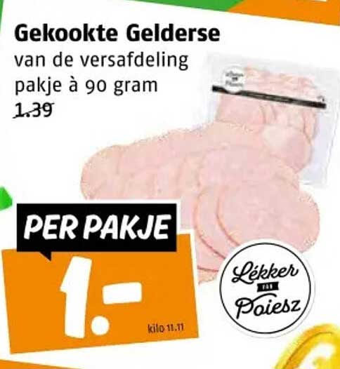 Gekookte Gelderse van de afsafdeling pakje à 90 gram