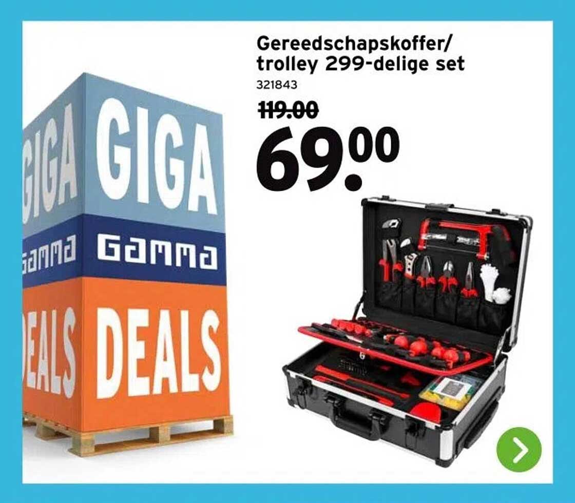 Gereedschapskoffer/trolley 299-delige set