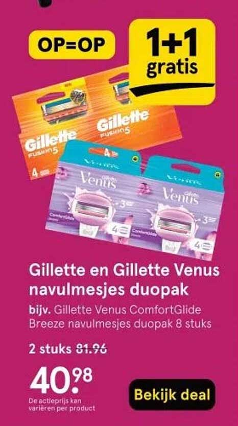 Gillette en Gillette Venus navulmesjes duopak