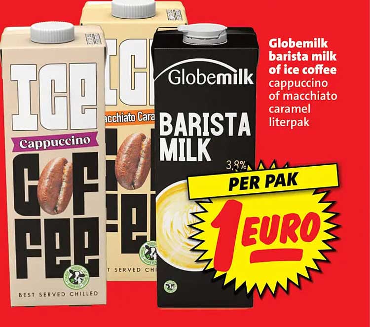 Globemilk barista milk of ice coffee cappuccino of macchiato caramel literpak