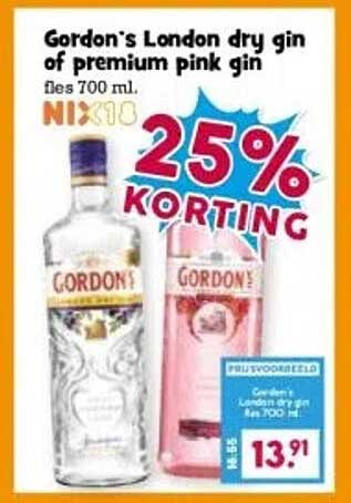 Gordon's London dry gin of premium pink gin fles 700 ml.