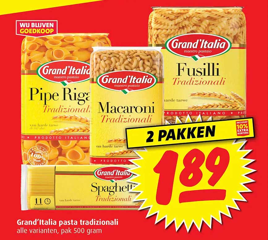 Grand’Italiapasta tradizionali alle varianten, pak 500 gram