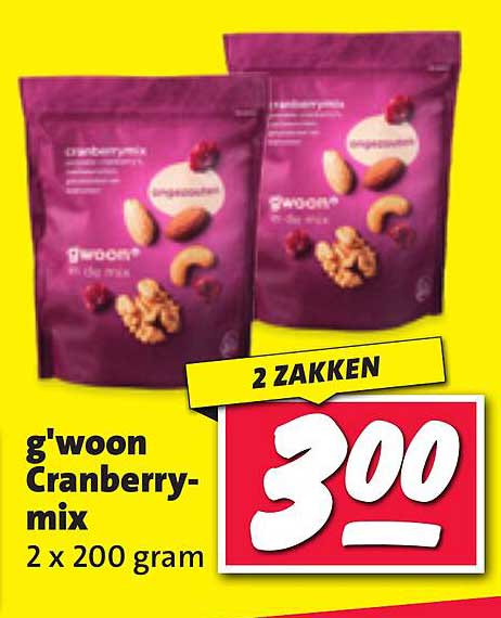 g'woon Cranberry-mix 2 x 200 gram