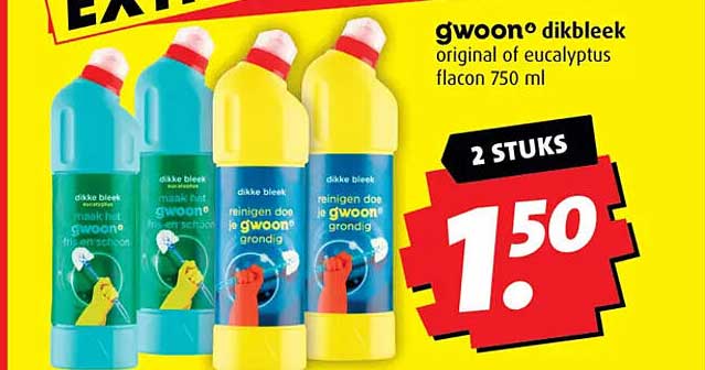 gwoon® dikbleek original of eucalyptus flacon 750 ml