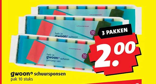 gwoon schuursponsen pak 10 stuks