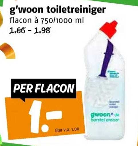 g'woon toiletreiniger flacon à 750/1000 ml