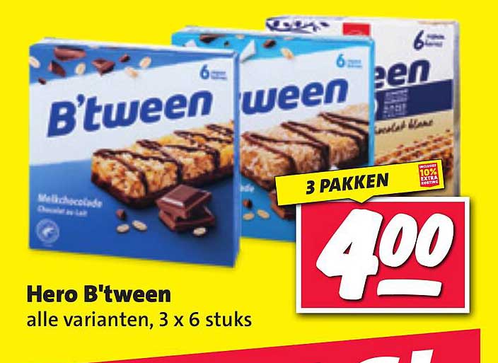 Hero B'tween alle varianten, 3 x 6 stuks
