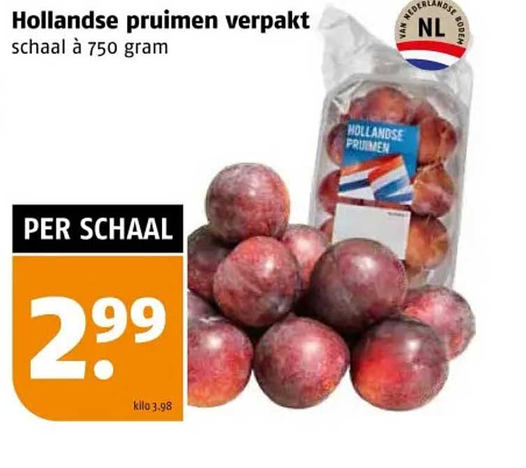 Hollandse pruimen verpakt schaal à 750 gram