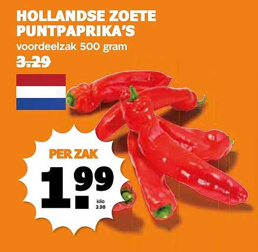 HOLLANDSE ZOETE PUNTPAPRIKA’S