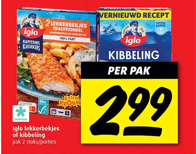 Iglo lekkerbekjes of kibbeling