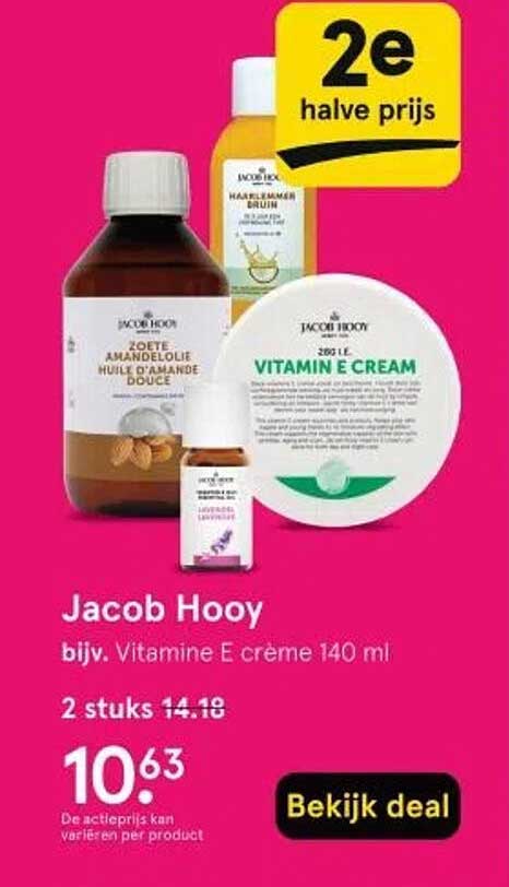 Jacob Hooy bijv. Vitamine E crème 140 ml
