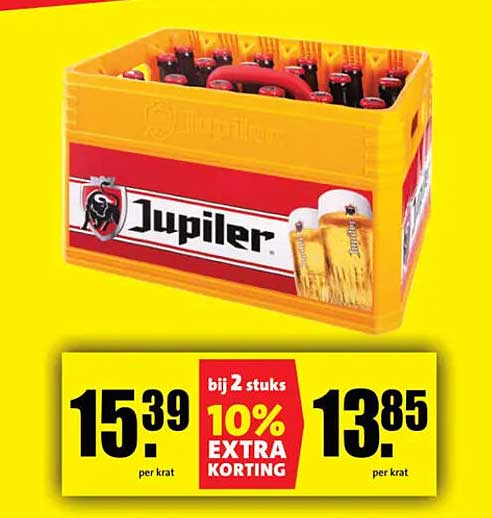 Jupiler Bier, 24 flesjes per krat