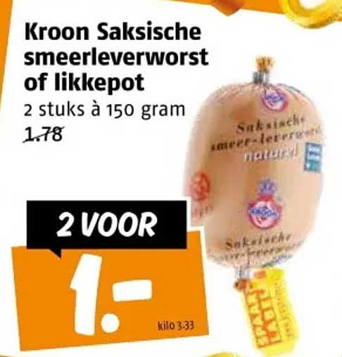 Kroon Saksische smeerleverworst of likkepot