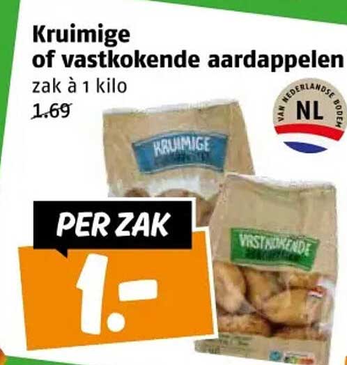 Kruimige of vastkokende aardappelen zak à 1 kilo