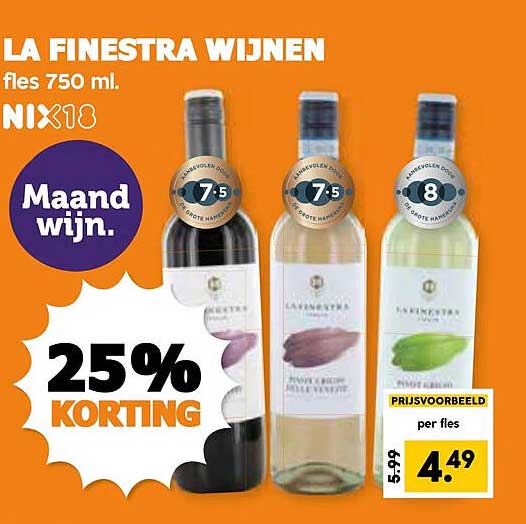 LA FINESTRA WIJNEN fles 750 ml.
