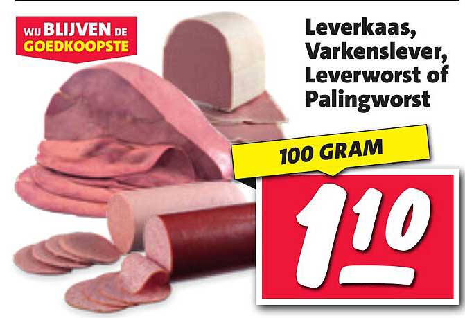 Leverkaas, Varkenslever, Leverworst of Palingworst