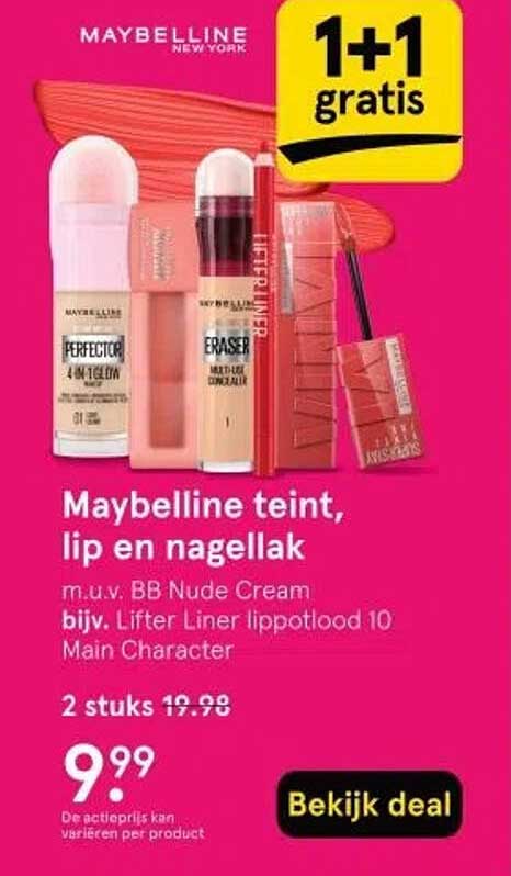 Maybelline teint, lip en nagellak