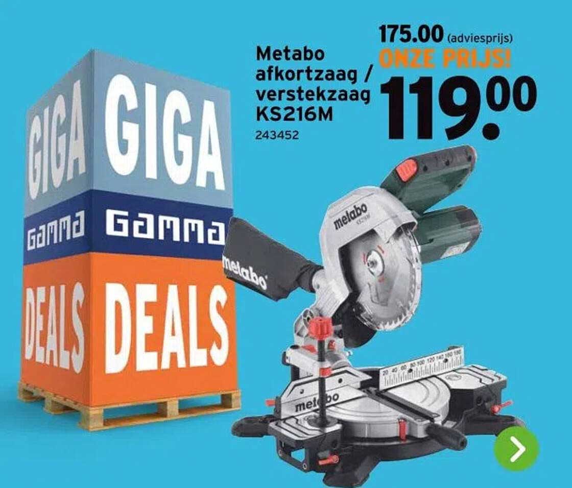 Metabo afkortzaag / verstekzaag KS216M