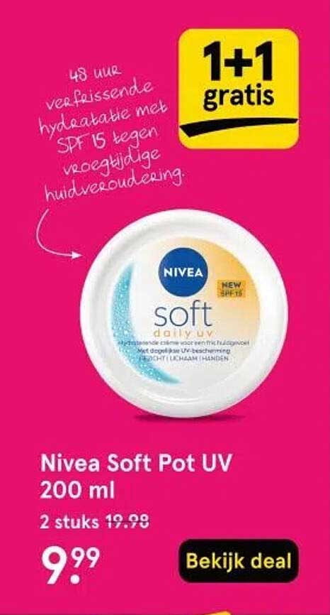 Nivea Soft Pot UV 200 ml - 2 stuks 19.98