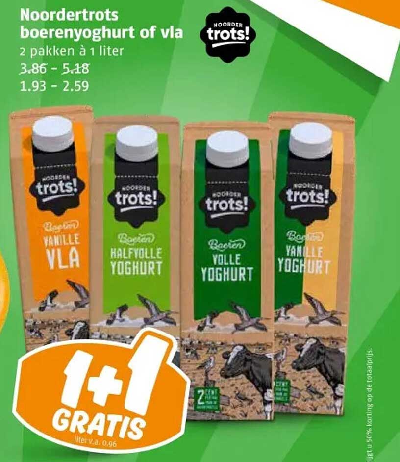 Noordertrots boerenyoghurt of vla