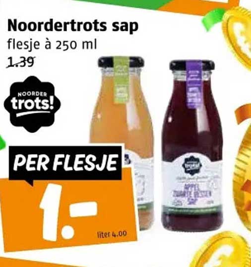 Noordertrots sap flesje à 250 ml