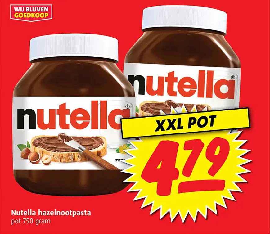 Nutella hazelnootpasta pot 750 gram