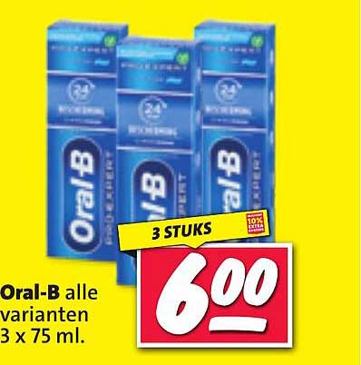 Oral-B alle varianten 3 x 75 ml.