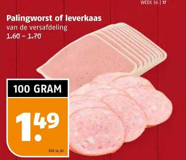 Palingworst of leverkaas van de versafdeling