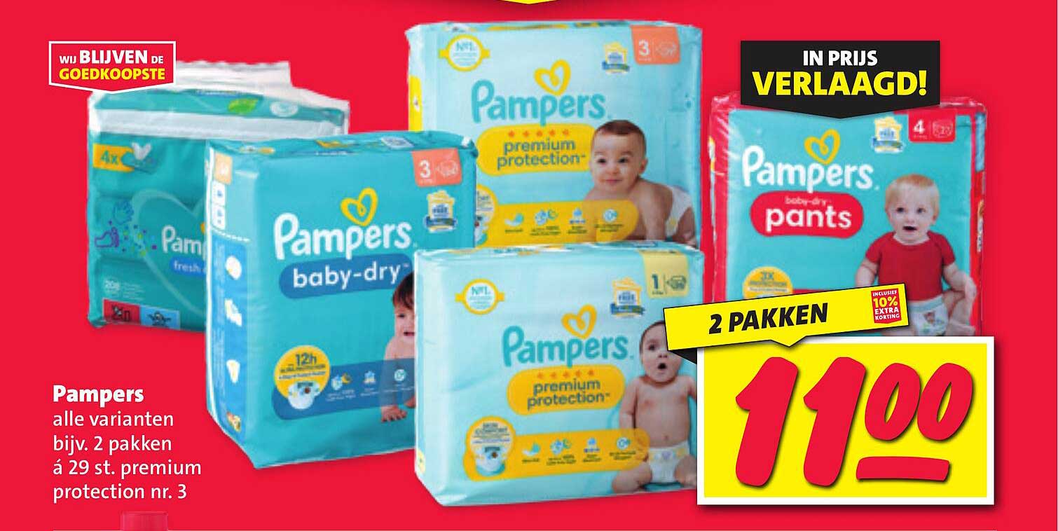 Pampers alle varianten bijv. 2 pakken á 29 st. premium protection nr. 3