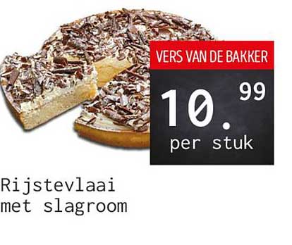 Rijstvlaai met slagroom