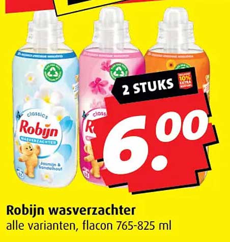 Robijn wasverzachter alle varianten, flacon 765-825 ml