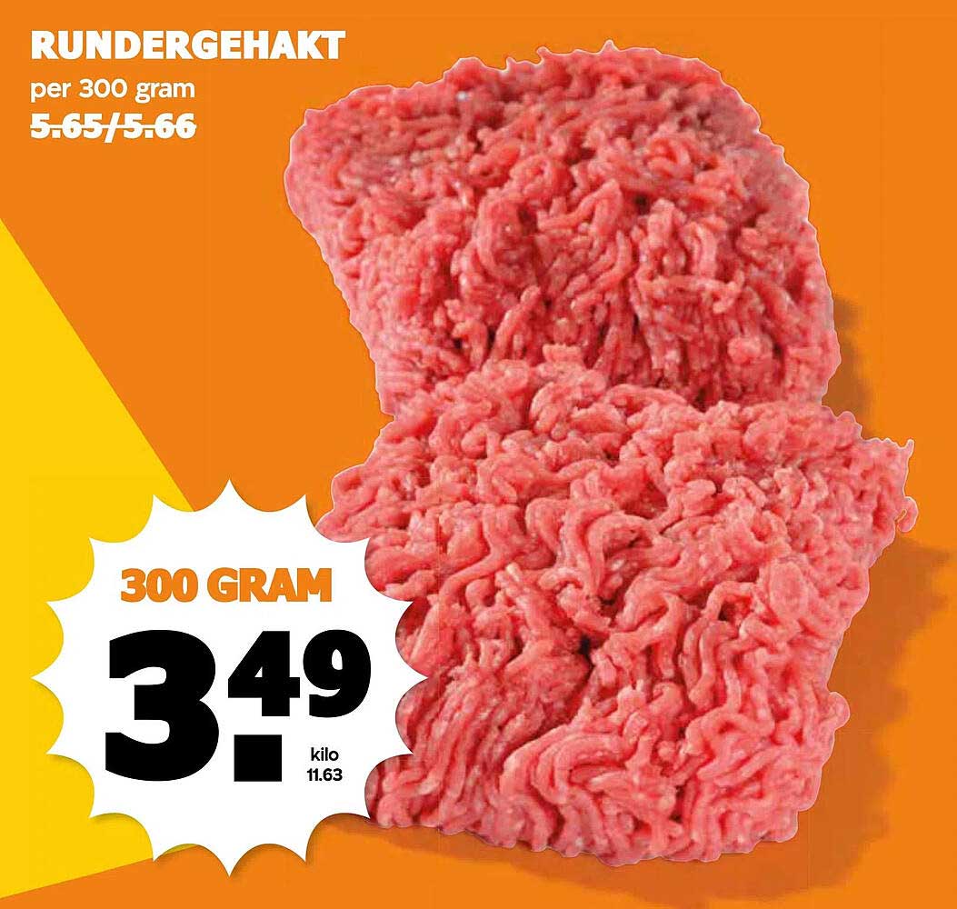 Rundergehakt per 300 gram 3.49