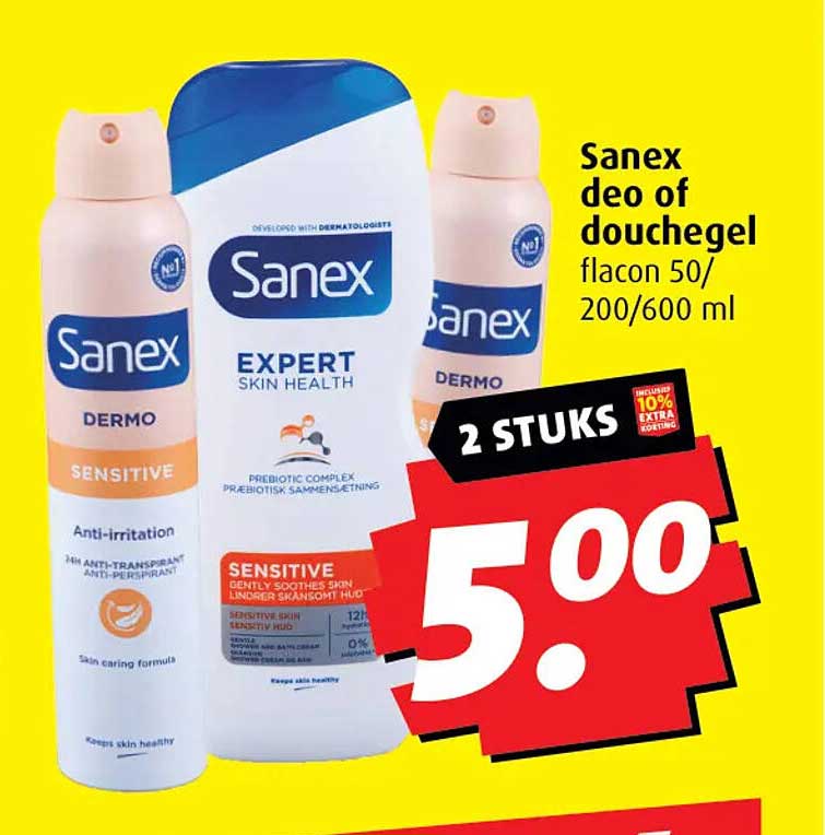 Sanex deo of douchegel flacon 50/200/600 ml