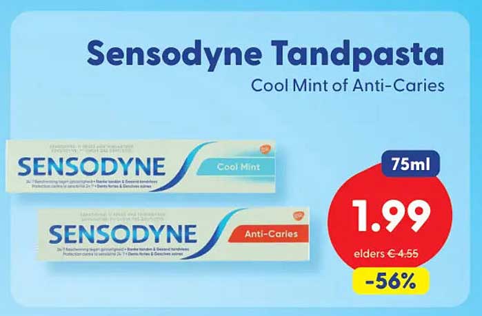 Sensodyne Tandpasta Cool Mint of Anti-Caries 75ml
