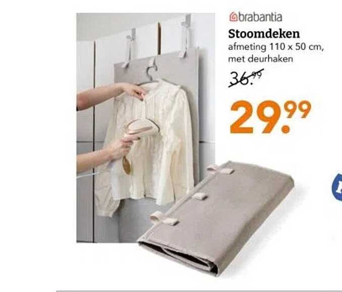 Stoomdeken afmeting 110 x 50 cm, met deurhaken
