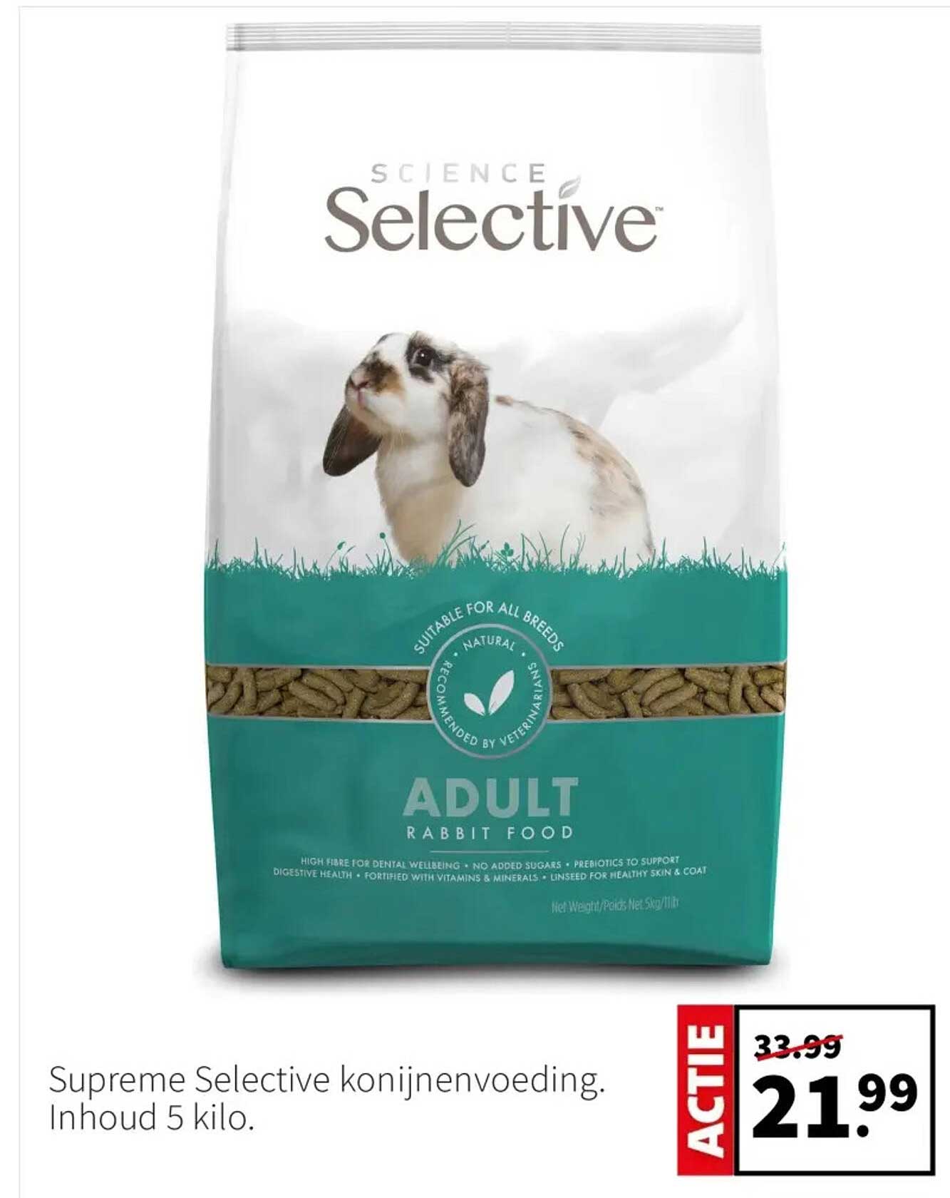 Supreme Selective konijnenvoeding. Inhoud 5 kilo.