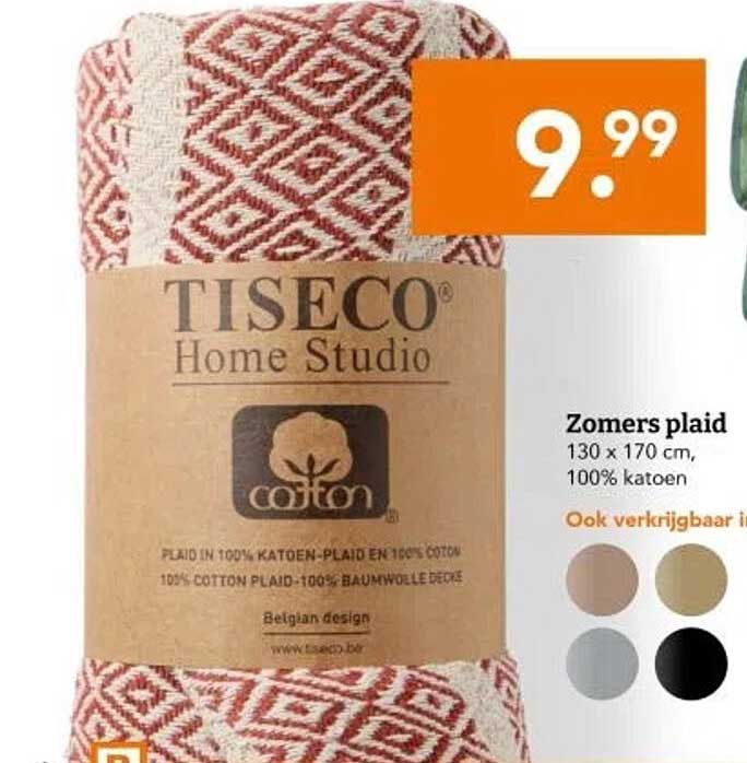TISECO Home Studio Zomers plaid 130 x 170 cm, 100% katoen