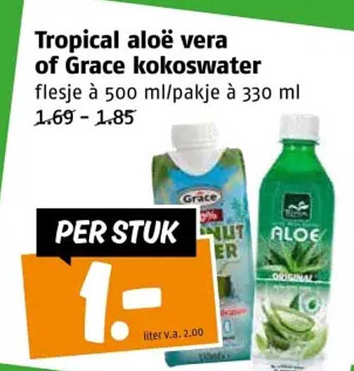 Tropical aloë vera of Grace kokoswater