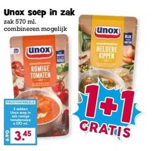 Unox soep in zak