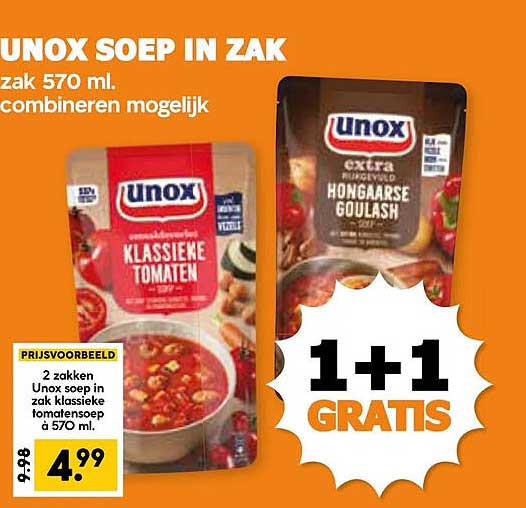 UNOX SOEP IN ZAK 570 ML