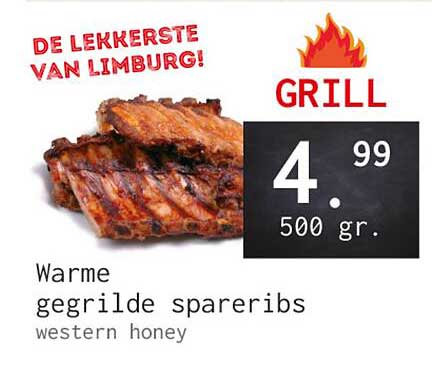 Warme gegrilde spareribs