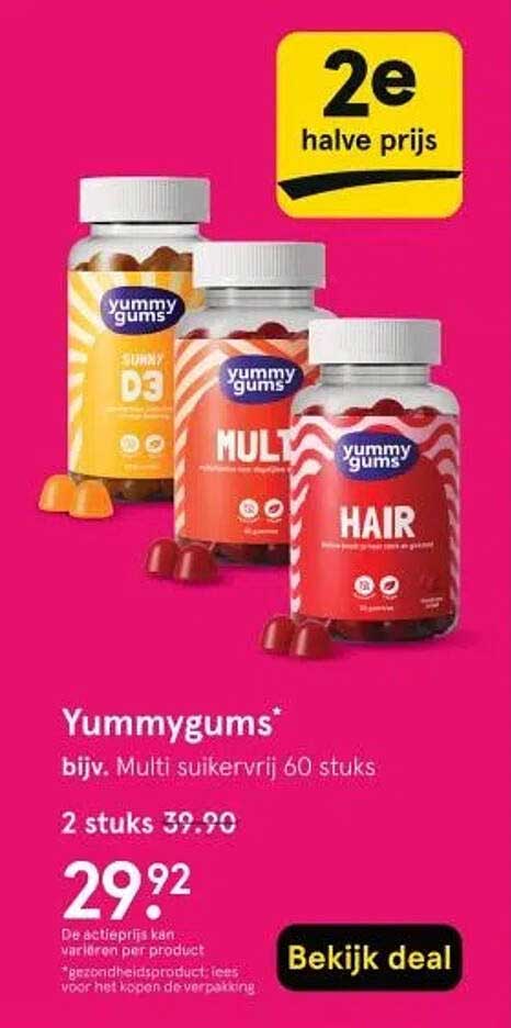 Yummygums bijv. Multi suikervrij 60 stuks